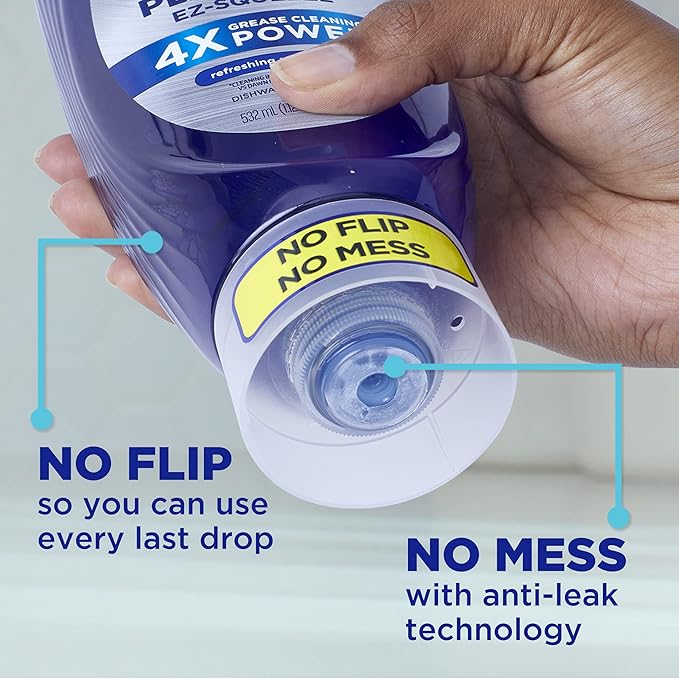 Dawn EZ-Squeeze Platinum Dishwashing Liquid Dish Soap, Refreshing Rain Scent, 12.2 fl oz