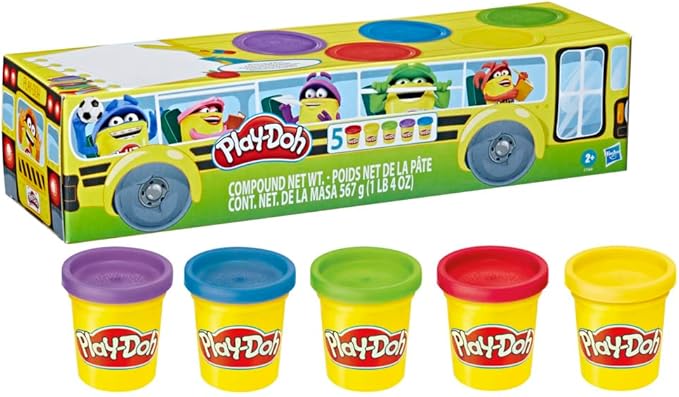 Assorted 5Pk School Bus Play Doh